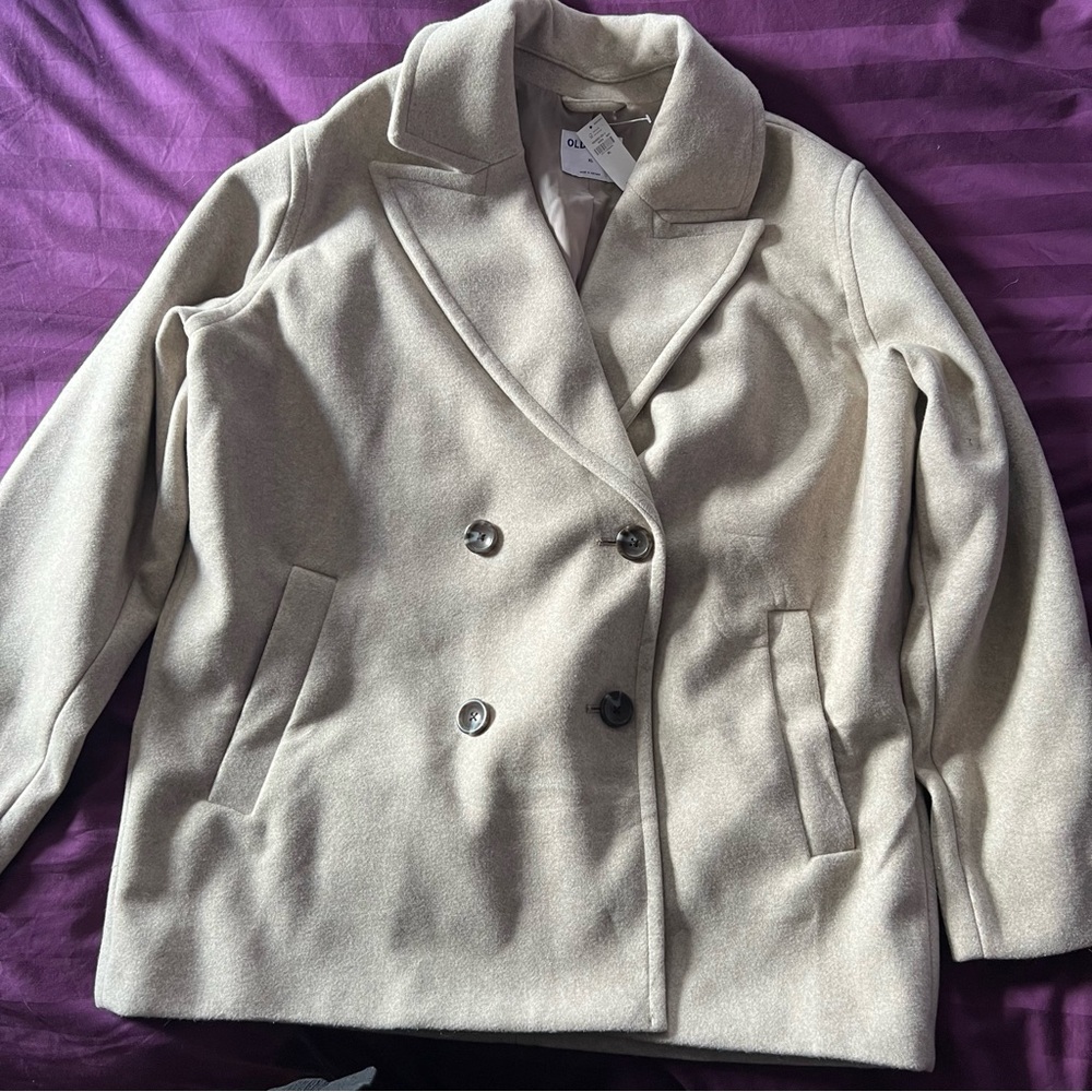 Old Navy Tan Women’s Pea Coat - New with Tags - Picture 3 of 6